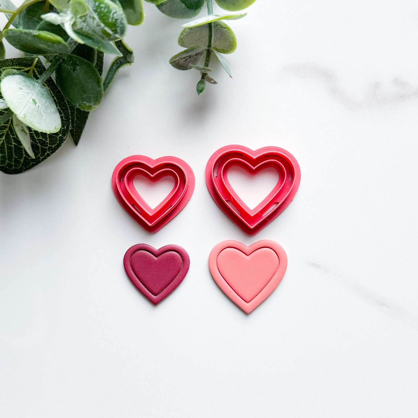 Imprinted Heart Polymer Clay Cutter